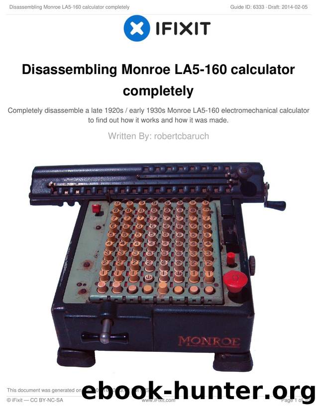 Disassembling Monroe LA5-160 calculator completely by Unknown