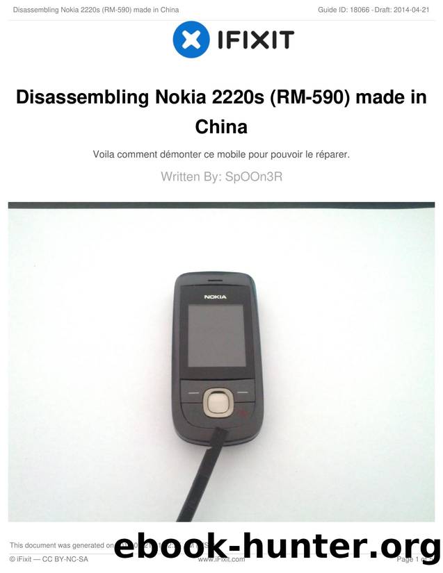 Disassembling Nokia 2220s (RM-590) made in China by Unknown