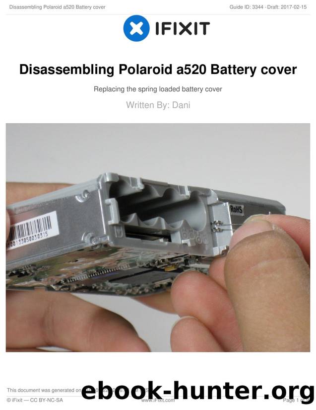 Disassembling Polaroid a520 Battery cover by Unknown
