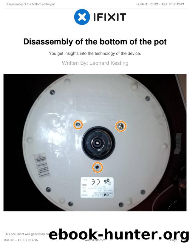 Disassembly of the bottom of the pot by Unknown