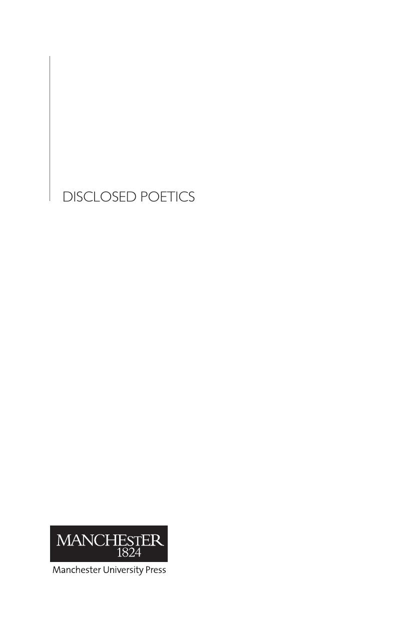 Disclosed Poetics: Beyond Landscape and Lyricism by Kinsella John