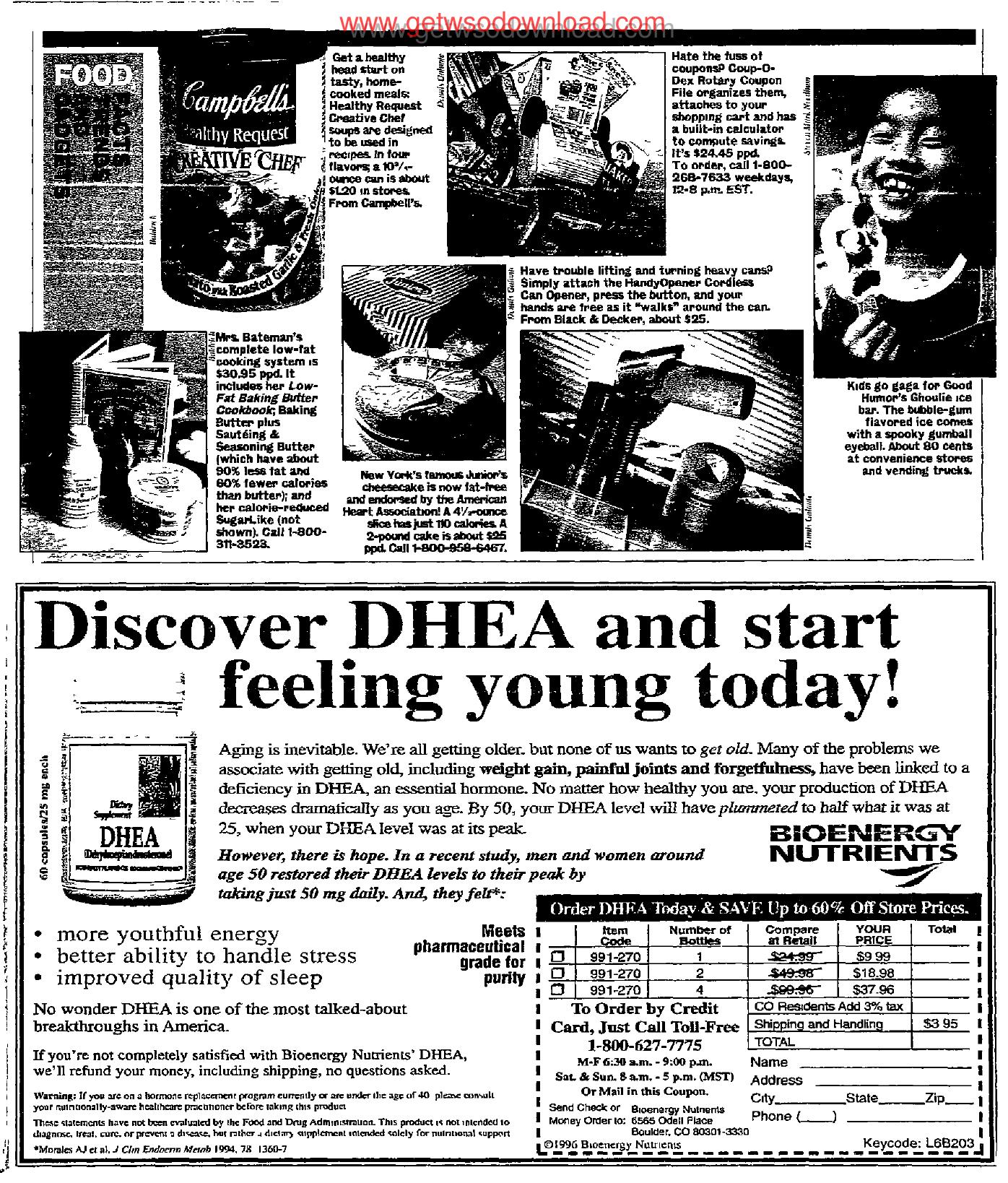 Discover DHEA and start feeling young today by Copyright 2005 Heritage Microfilm Inc. and Newspaperarchive.com