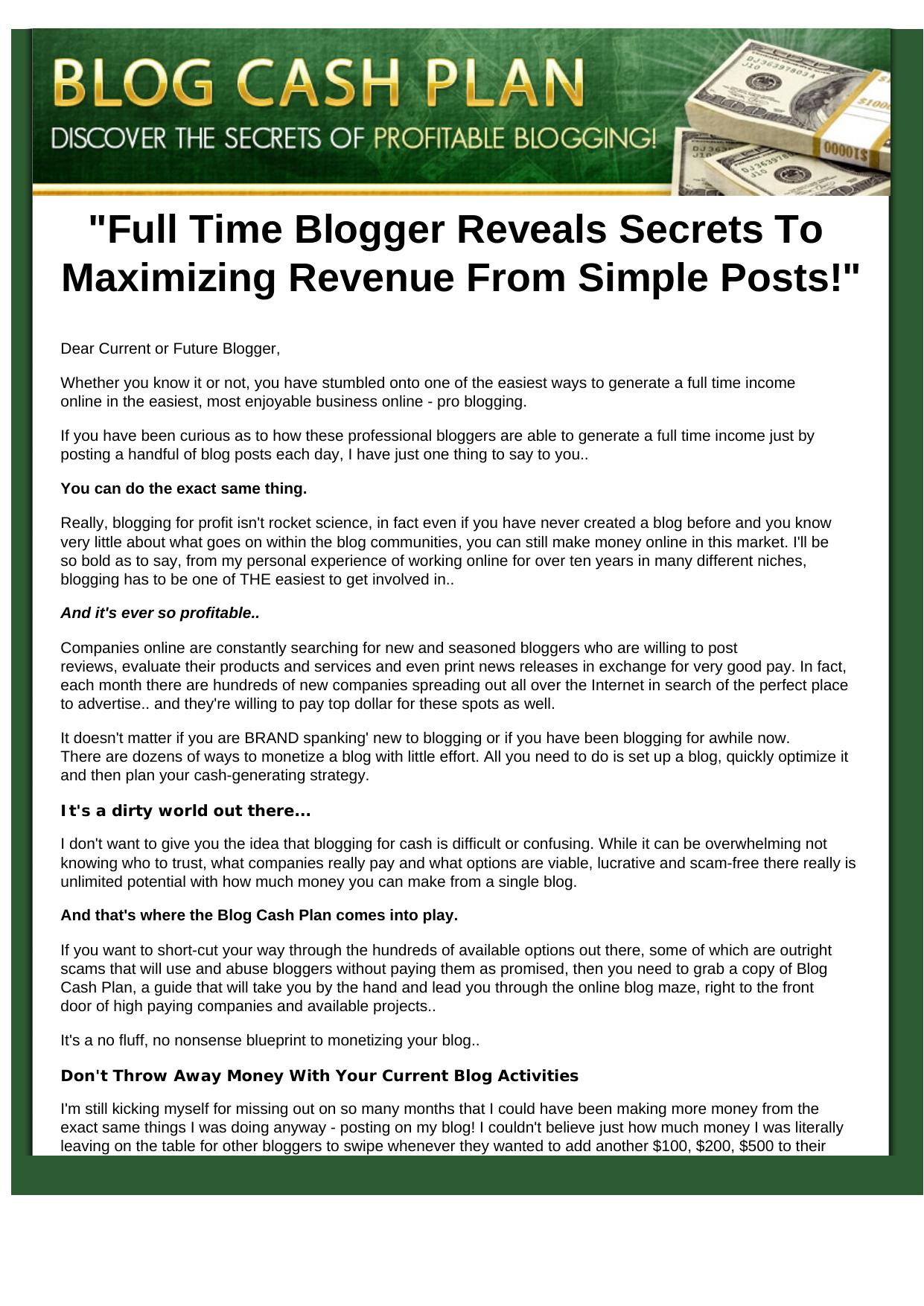 Discover The Secrets Of Profitable Blogging. by Best of Kuszter's Collection