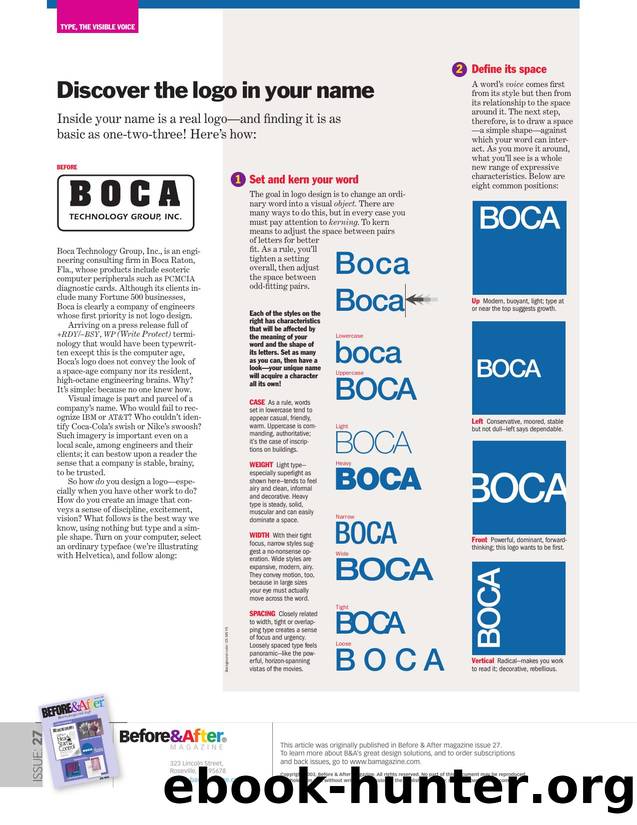 Discover the Logo in Your Name @2003 Before & After Magazine by John McWade