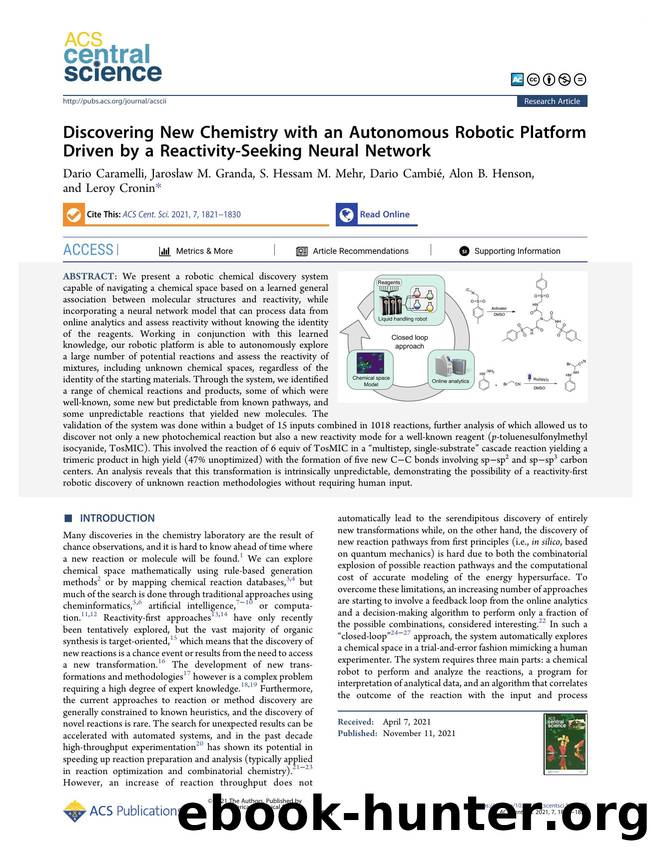 Discovering New Chemistry with an Autonomous Robotic Platform Driven by a Reactivity-Seeking Neural Network by unknow