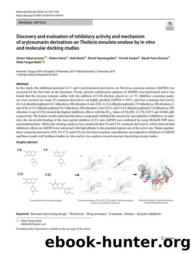 Discovery and evaluation of inhibitory activity and mechanism of arylcoumarin derivatives on Theileria annulata enolase by in vitro and molecular docking studies by unknow