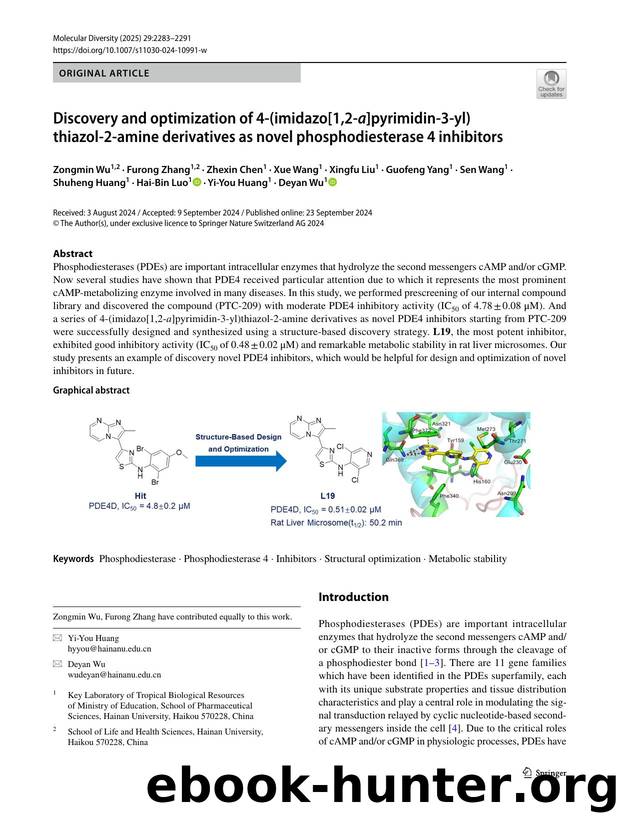 Discovery and optimization of 4-(imidazo[1,2-a]pyrimidin-3-yl)thiazol-2-amine derivatives as novel phosphodiesterase 4 inhibitors by unknow