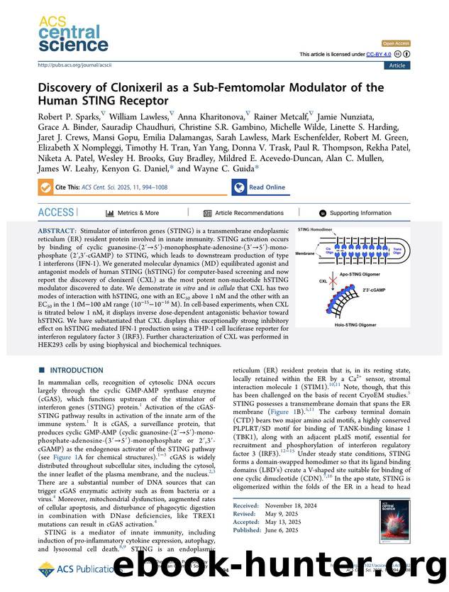 Discovery of Clonixeril as a Sub-Femtomolar Modulator of the Human STING Receptor by unknow