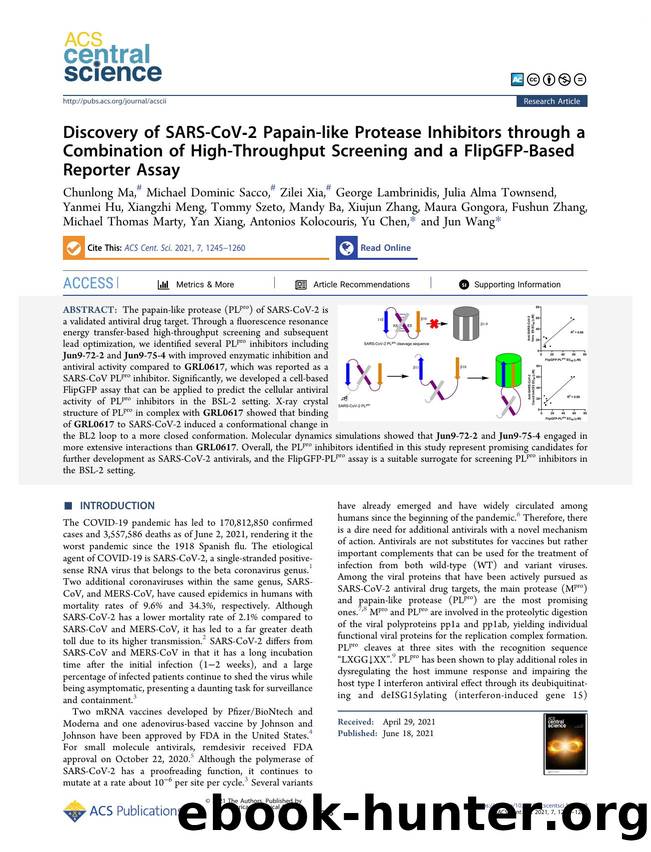 Discovery of SARS-CoVâ2 Papain-like Protease Inhibitors through a Combination of High-Throughput Screening and a FlipGFP-Based Reporter Assay by unknow