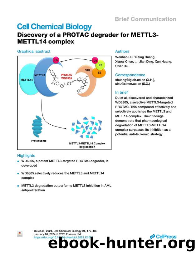 Discovery of a PROTAC degrader for METTL3-METTL14 complex by unknow