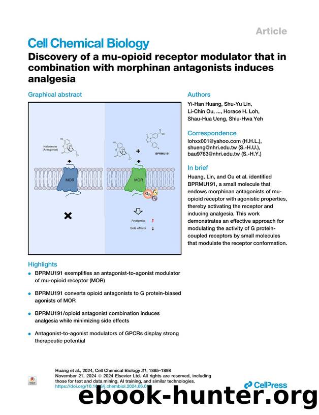 Discovery of a mu-opioid receptor modulator that in combination with morphinan antagonists induces analgesia by unknow