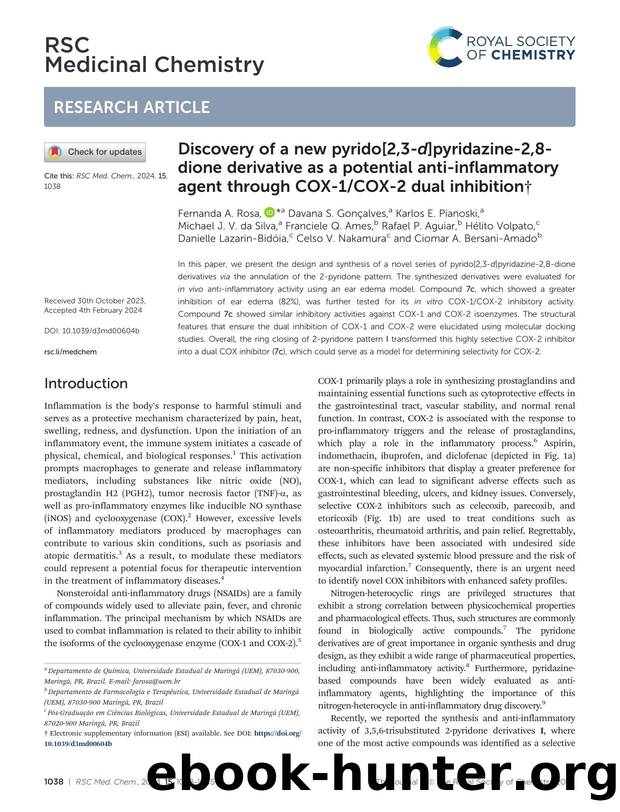 Discovery of a new pyrido[2,3-d]pyridazine-2,8-dione derivative as a potential anti-inflammatory agent through COX-1COX-2 dual inhibition by unknow