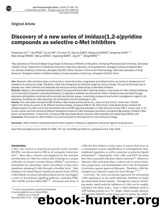 Discovery of a new series of imidazo[1,2-a]pyridine compounds as selective c-Met inhibitors by unknow