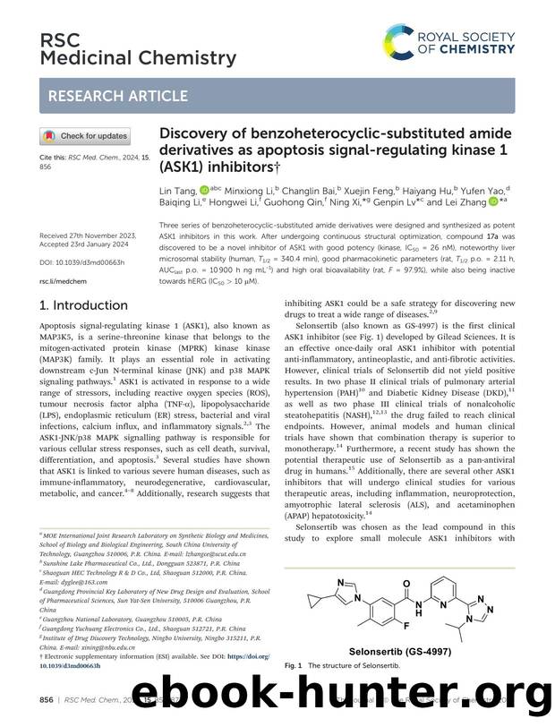 Discovery of benzoheterocyclic-substituted amide derivatives as apoptosis signal-regulating kinase 1 (ASK1) inhibitors by unknow