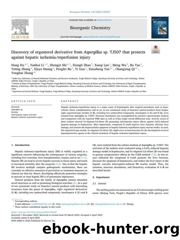 Discovery of ergosterol derivative from Aspergillus sp. TJ507 that protects against hepatic ischemiareperfusion injury by unknow