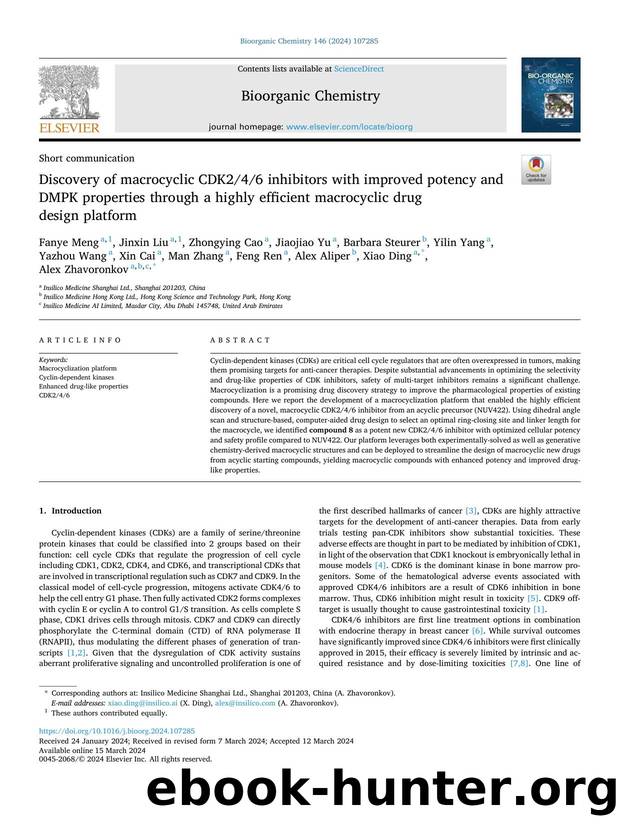 Discovery of macrocyclic CDK246 inhibitors with improved potency and DMPK properties through a highly efficient macrocyclic drug design platform by unknow