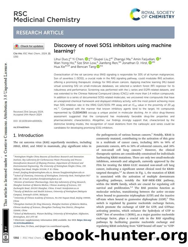 Discovery of novel SOS1 inhibitors using machine learning by unknow