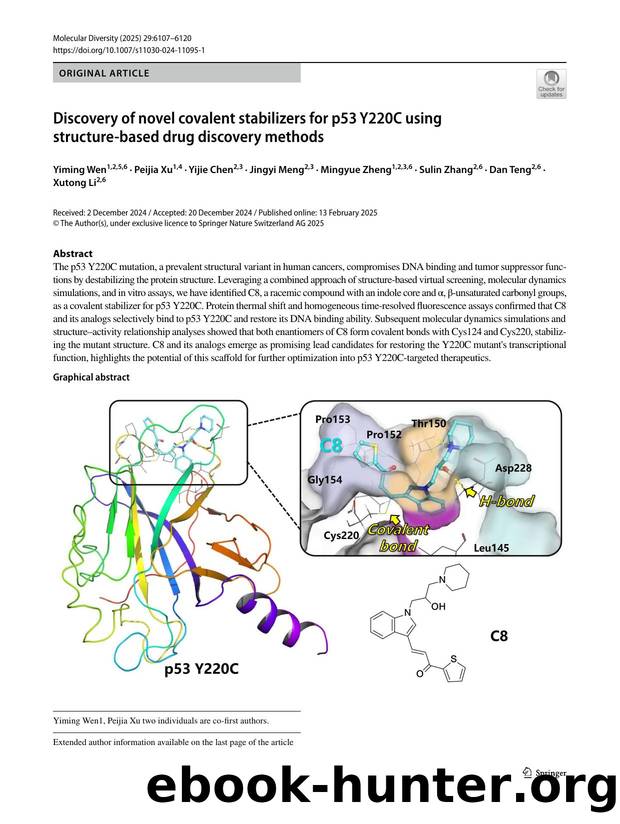 Discovery of novel covalent stabilizers for p53 Y220C using structure-based drug discovery methods by unknow