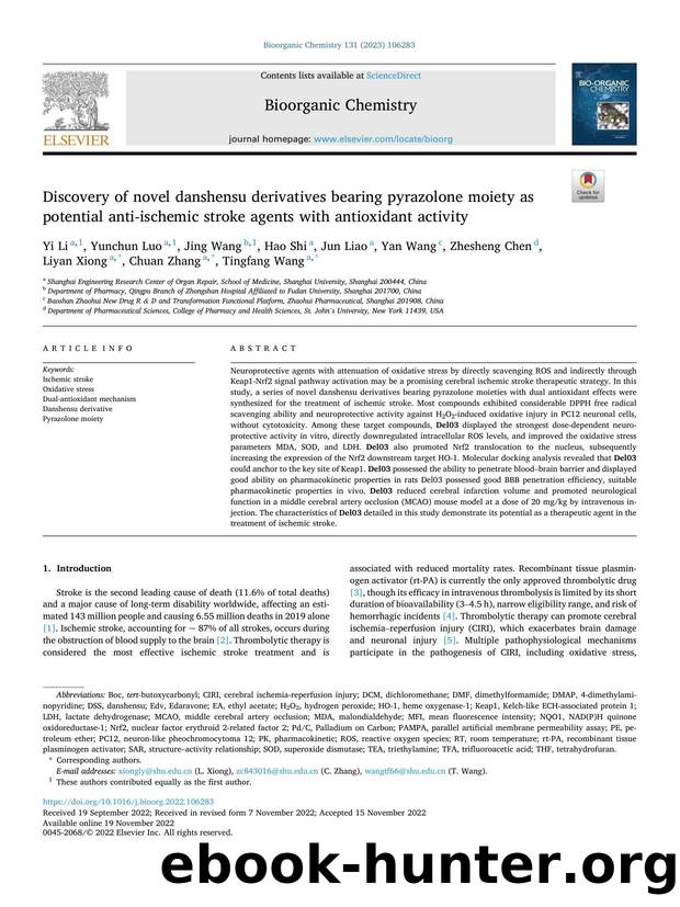 Discovery of novel danshensu derivatives bearing pyrazolone moiety as potential anti-ischemic stroke agents with antioxidant activity by unknow