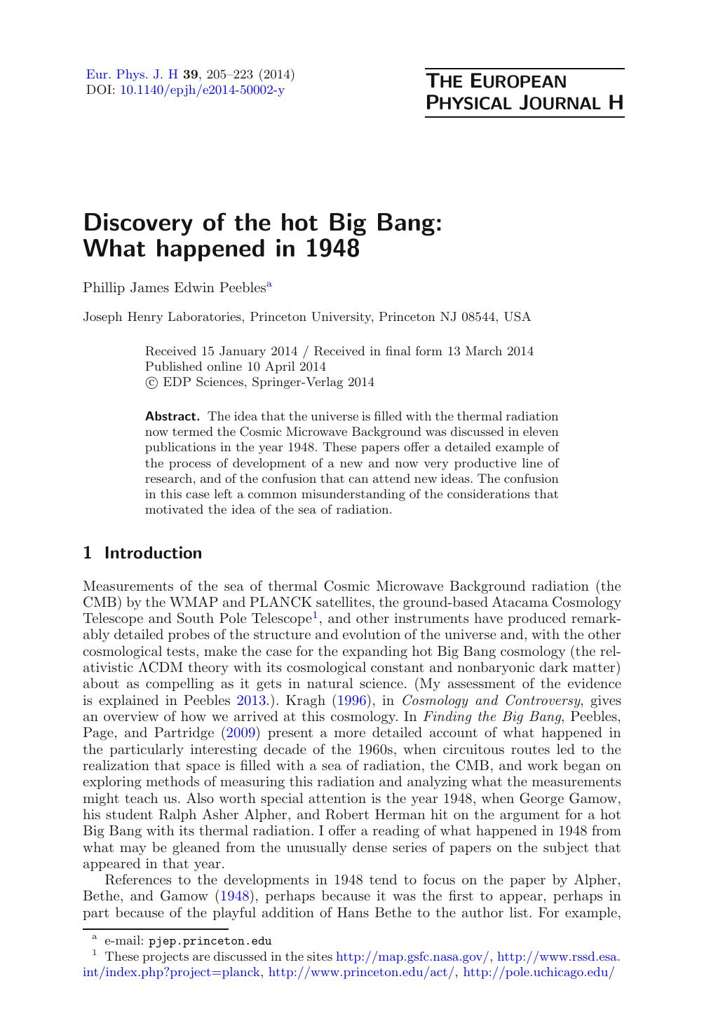 Discovery of the Hot Big Bang (2014) by Unknown
