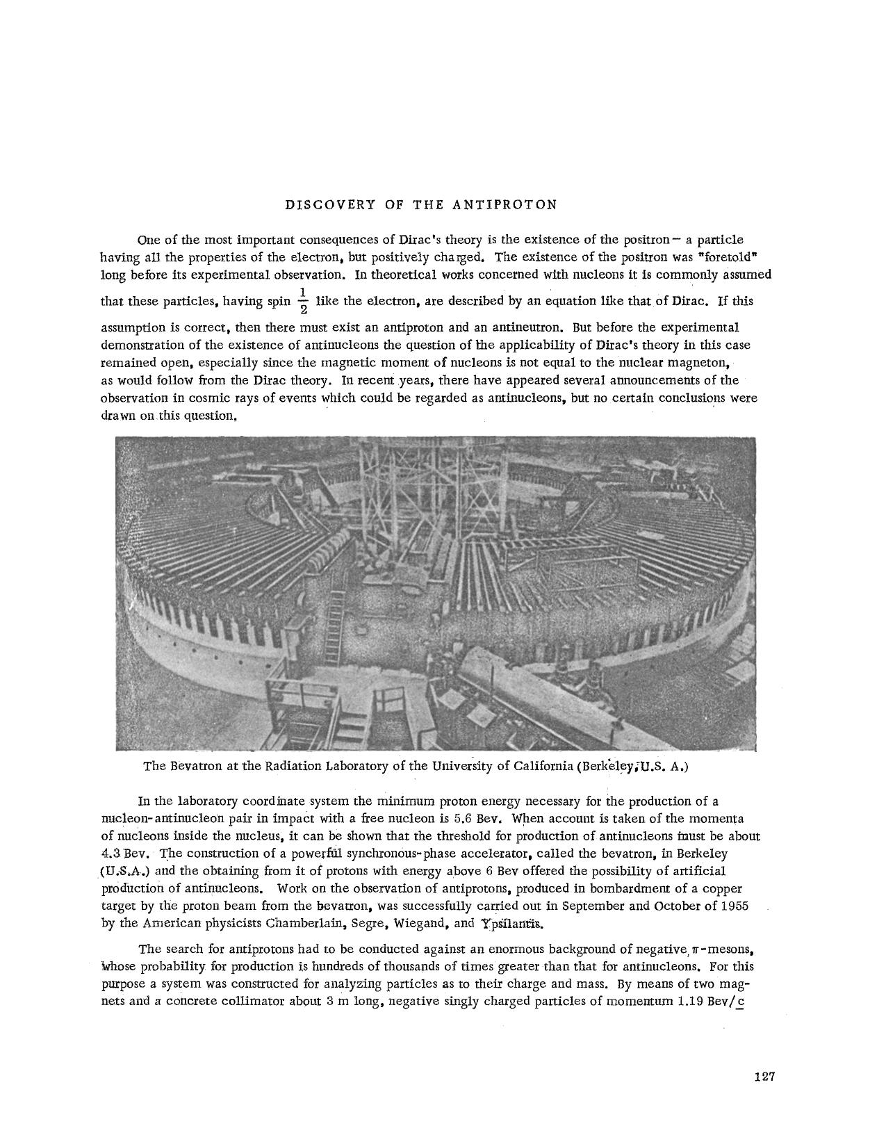 Discovery of the antiproton by Unknown