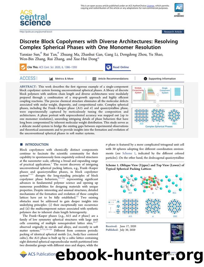 Discrete Block Copolymers with Diverse Architectures: Resolving Complex Spherical Phases with One Monomer Resolution by unknow