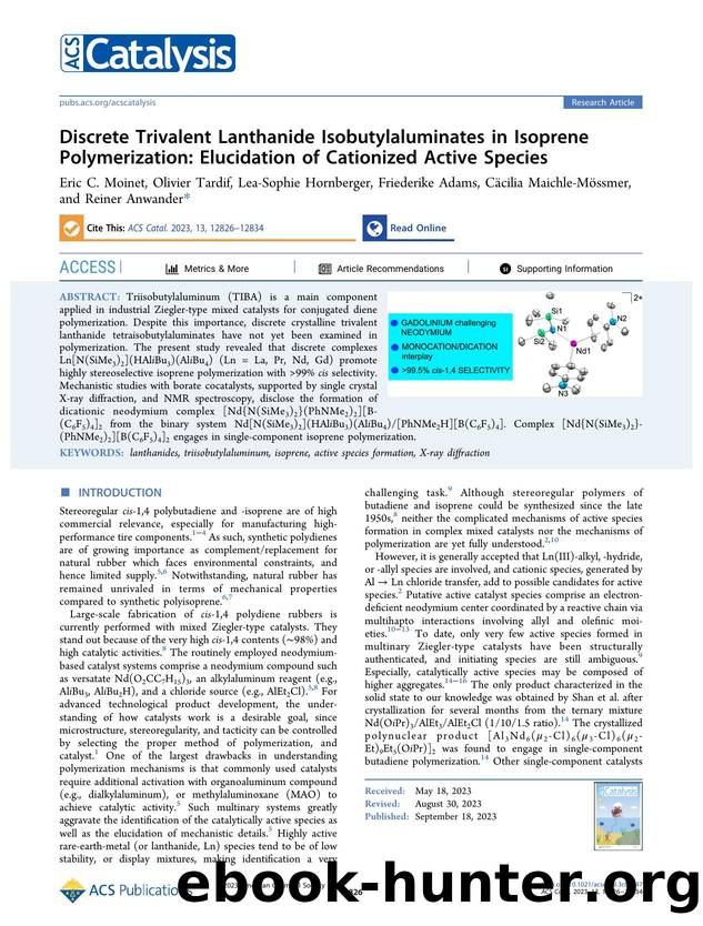 Discrete Trivalent Lanthanide Isobutylaluminates in Isoprene Polymerization: Elucidation of Cationized Active Species by unknow