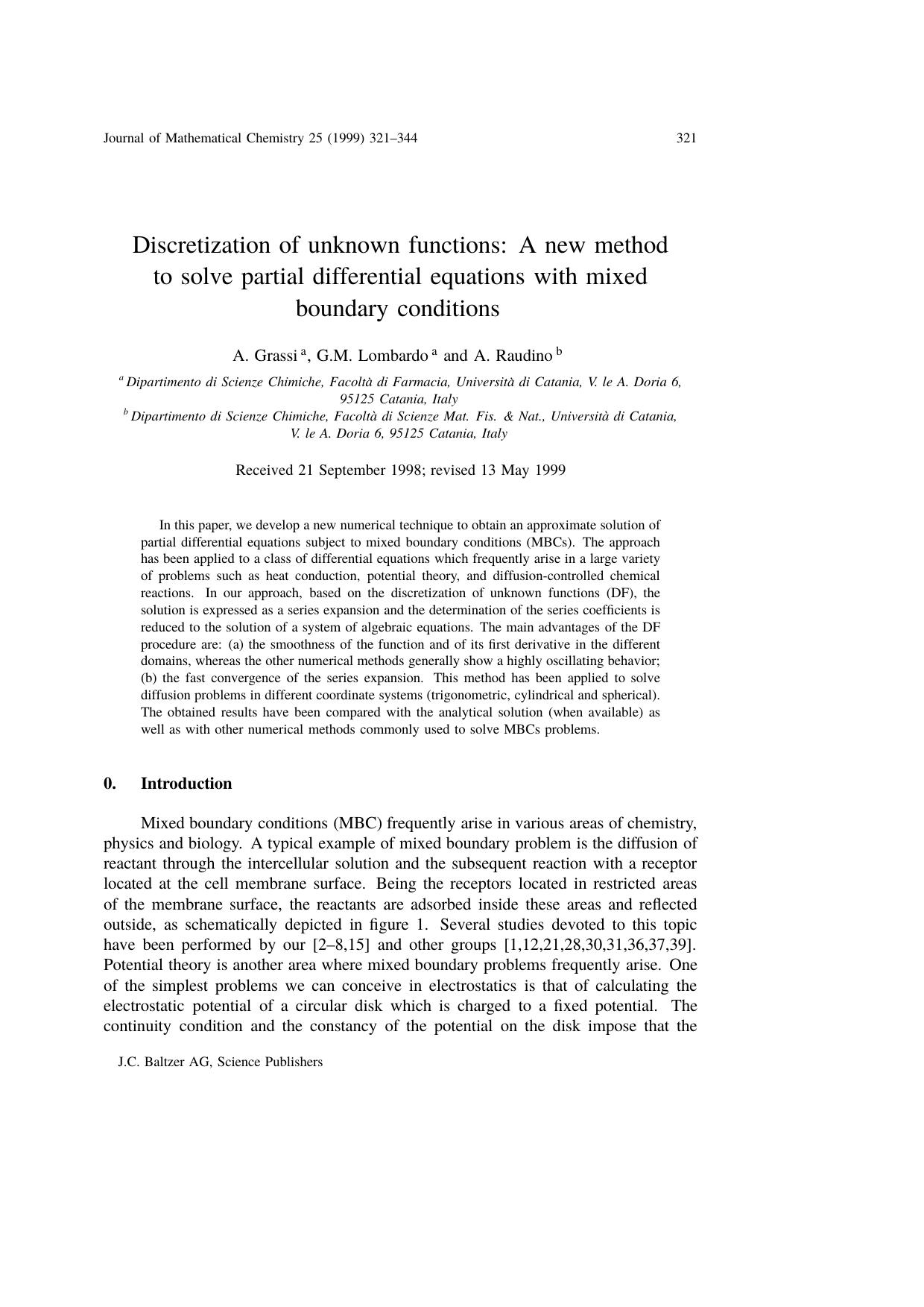 Discretization of unknown functions: A new method to solve partial differential equations with mixed boundary conditions by Unknown