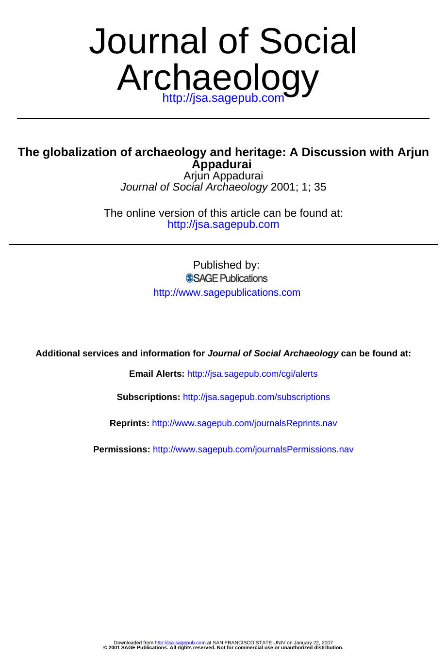 Discussion [Globalization Of Archaeology And Heritage] by Unknown