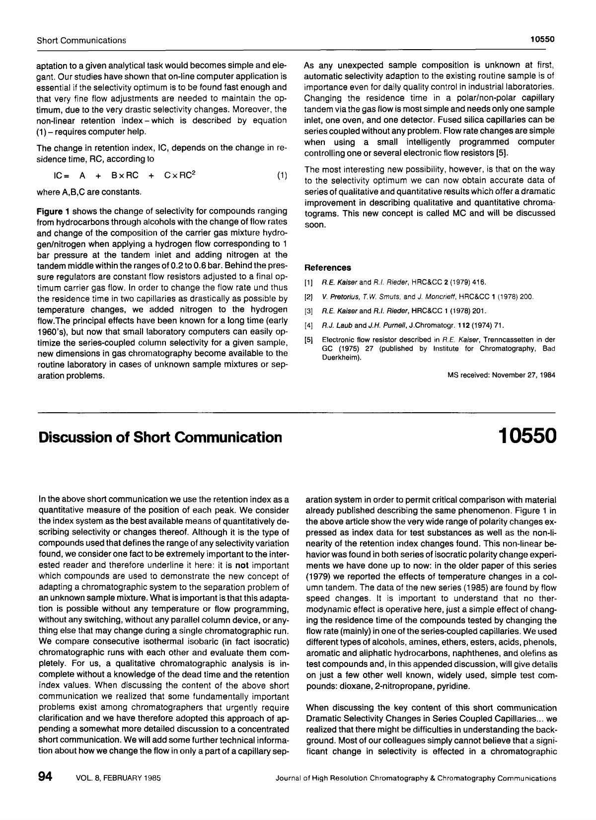 Discussion of short communication by Unknown