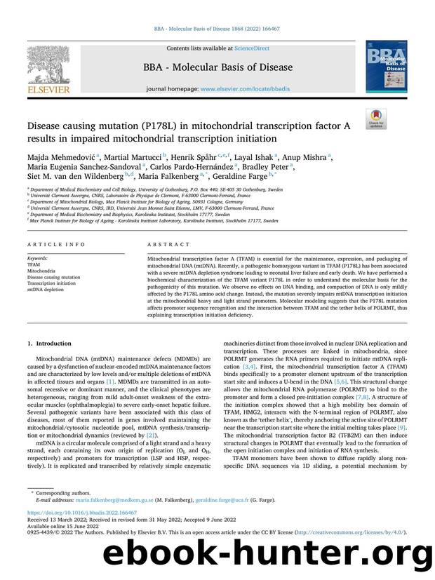 Disease causing mutation (P178L) in mitochondrial transcription factor A results in impaired mitochondrial transcription initiation by unknow