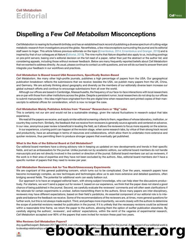 Dispelling a Few Cell Metabolism Misconceptions by Nikla Emambokus & Rosalind Mott & Salvatore Fabbiano