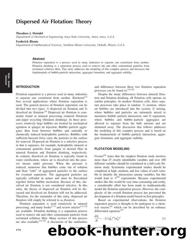 Dispersed Air Flotation: Theory by Theodore J. Heindel & Frederick Bloom