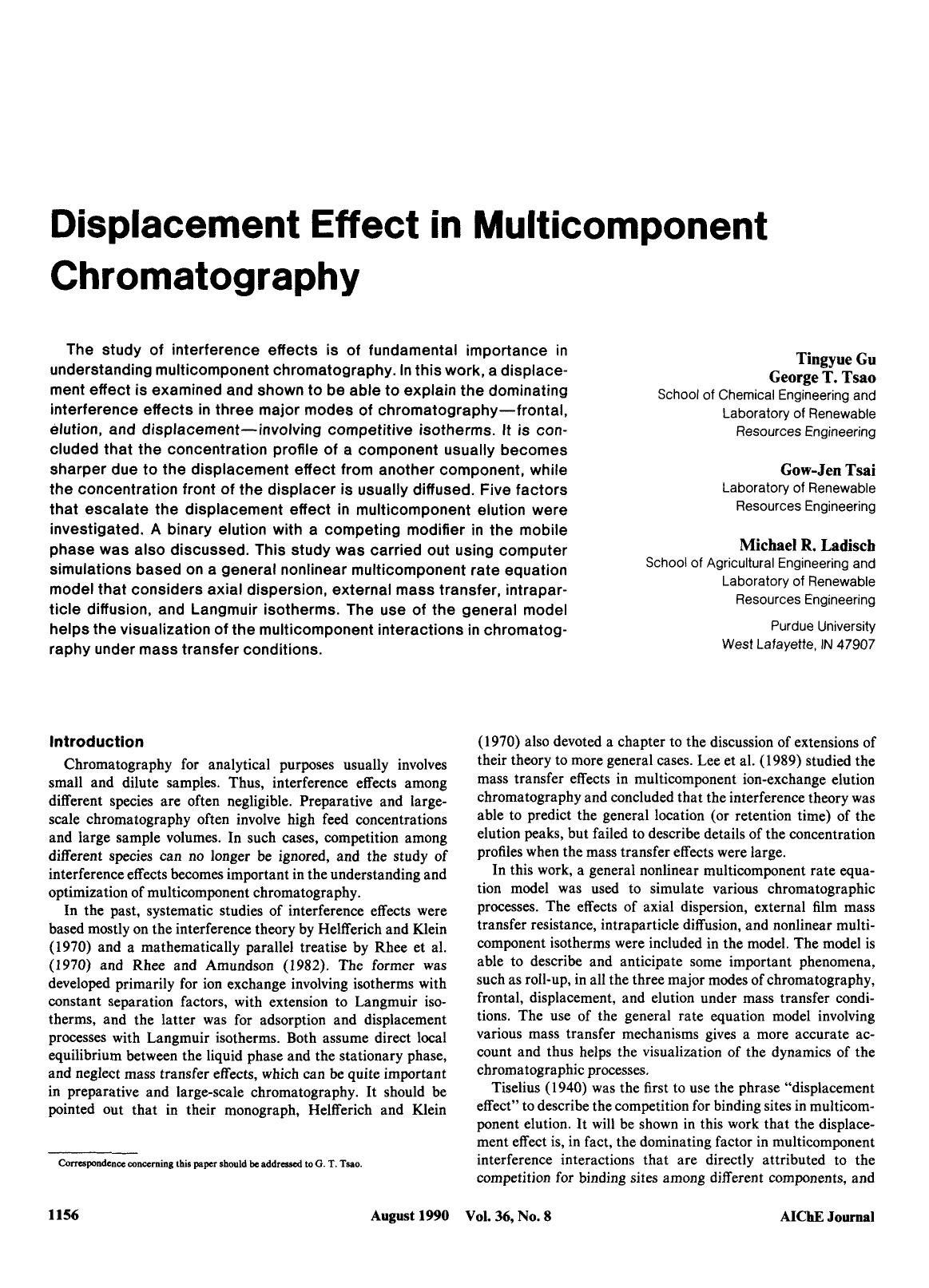 Displacement effect in multicomponent chromatography by Unknown