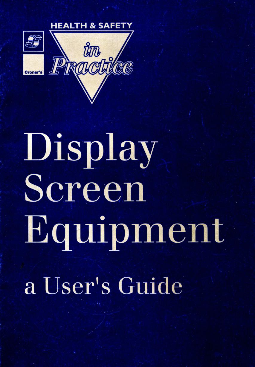 Display Screen Equipment: A User's Guide by KING Stephen / Personnel Health and Safety Consultants Ltd