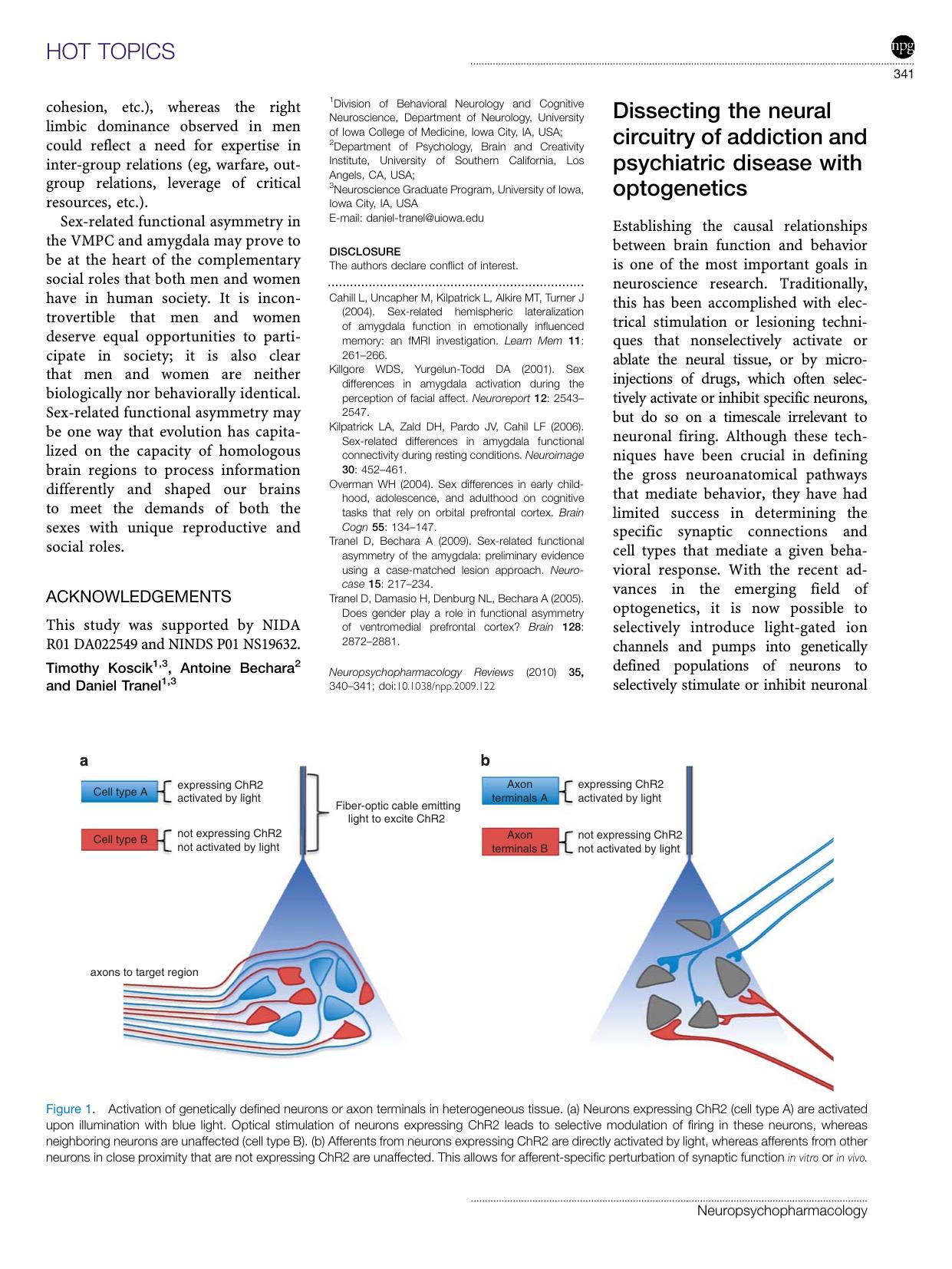 Dissecting the neural circuitry of addiction and psychiatric disease with optogenetics by Garret D Stuber