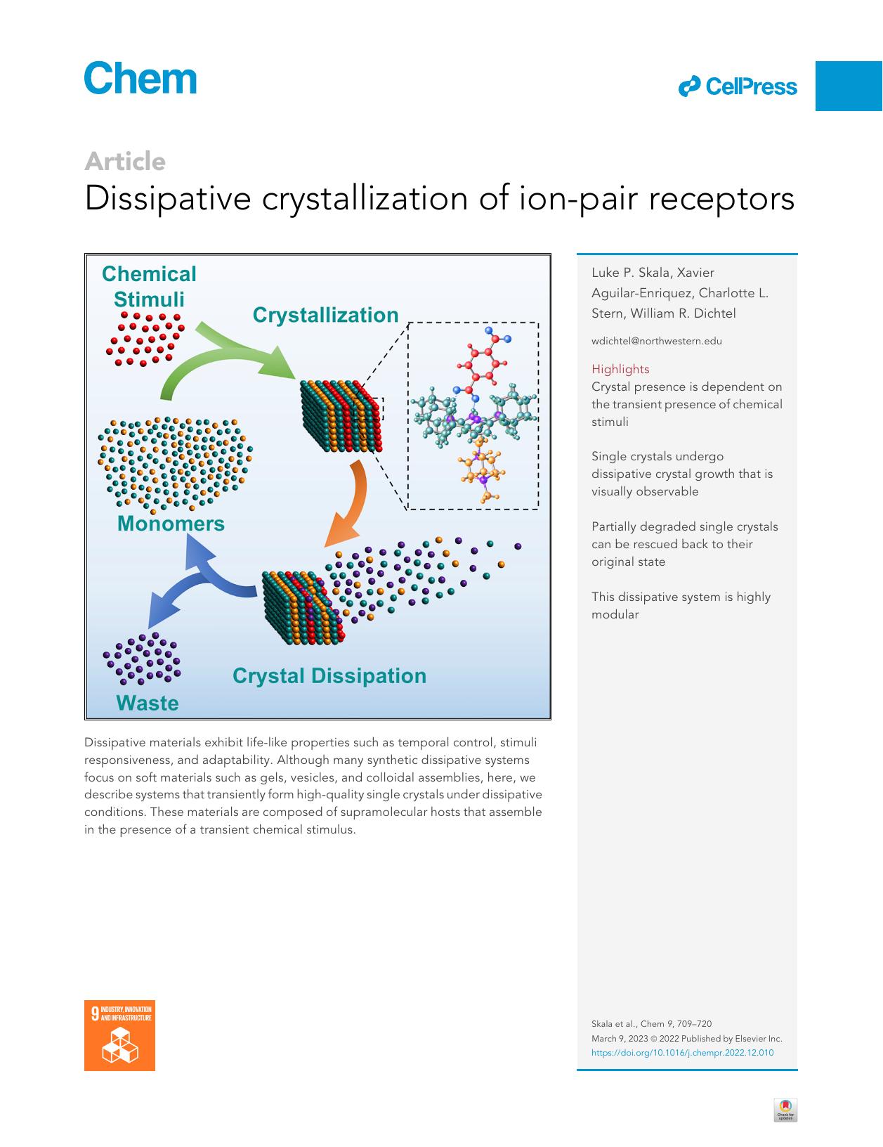 Dissipative crystallization of ion-pair receptors by Luke P. Skala