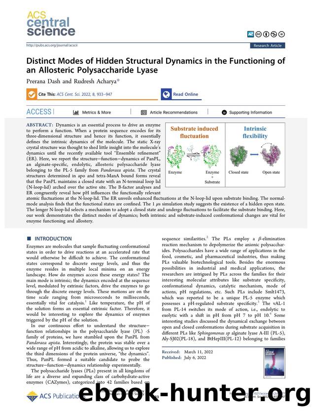 Distinct Modes of Hidden Structural Dynamics in the Functioning of an Allosteric Polysaccharide Lyase by Prerana Dash & Rudresh Acharya (ORCID: g/0000-0002-9012-9849)