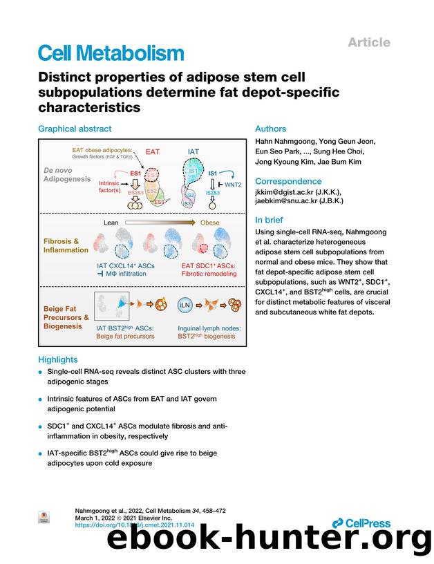 Distinct properties of adipose stem cell subpopulations determine fat depot-specific characteristics by unknow