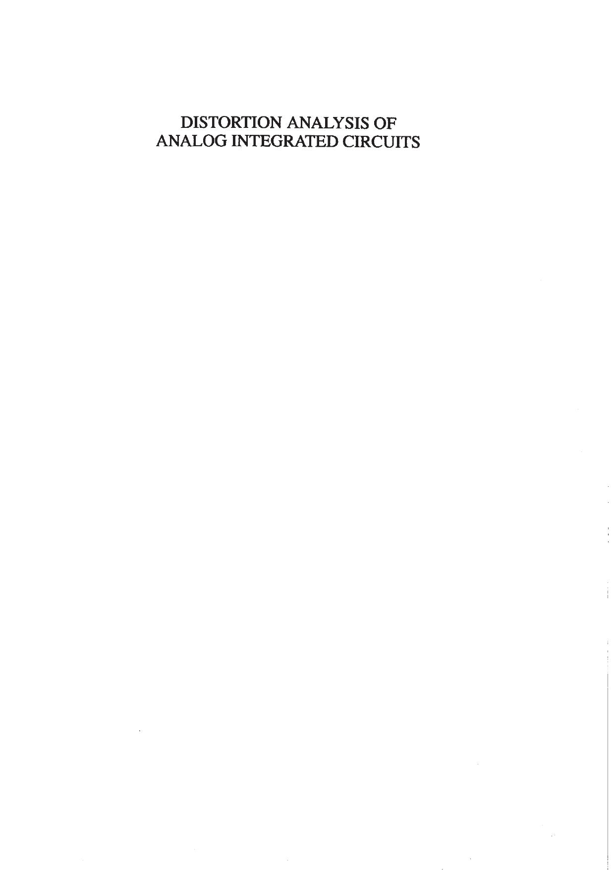 Distortion Analysis of Analog Integrated Circuits by Unknown
