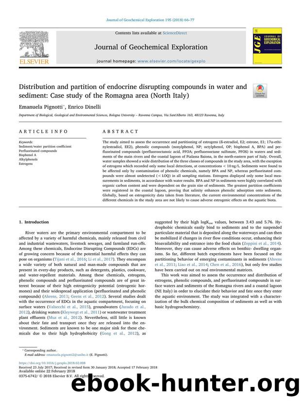 Distribution and partition of endocrine disrupting compounds in water and sediment_ Case study of the Romagna area (North Italy) by Emanuela Pignotti & Enrico Dinelli