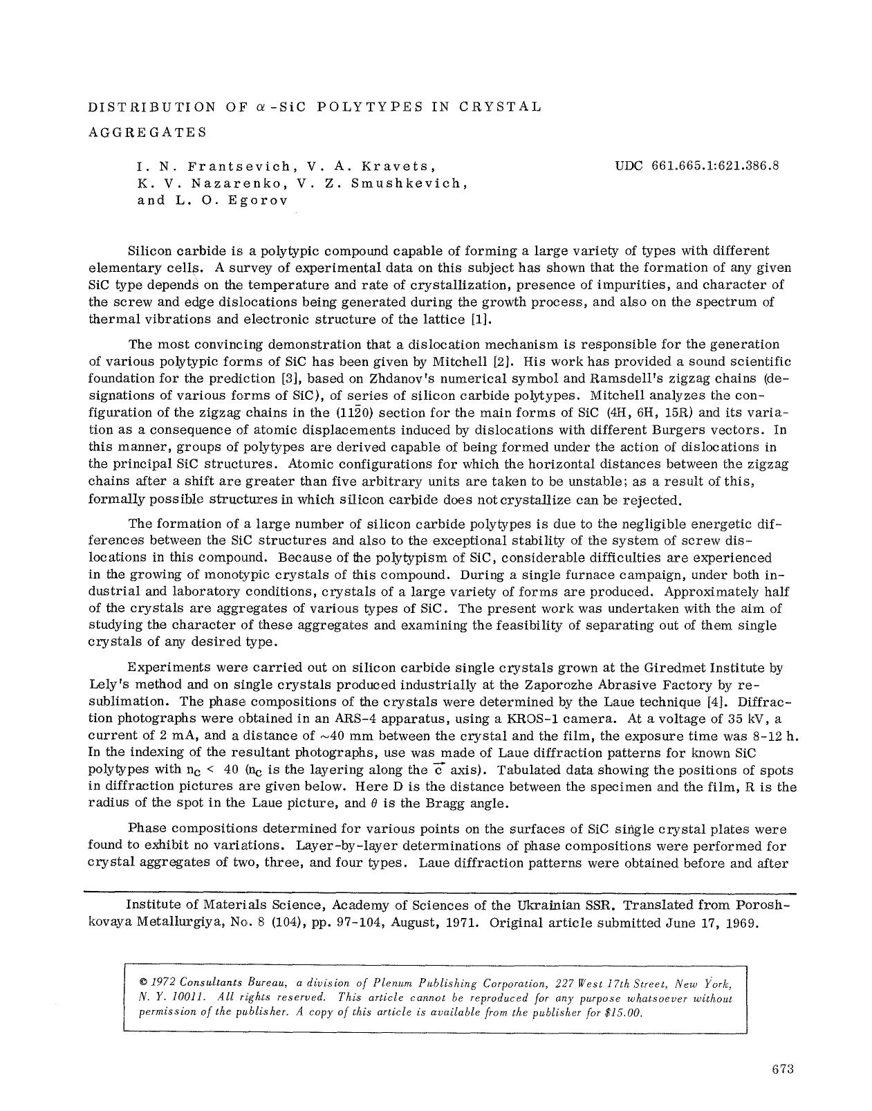 Distribution of α-SiC polytypes in crystal aggregates by Unknown