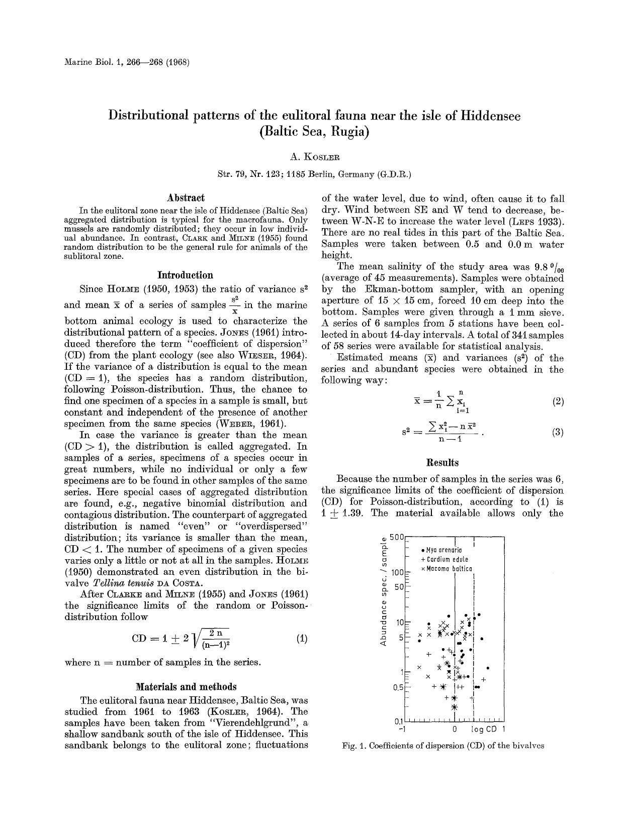 Distributional patterns of the eulitoral fauna near the isle of Hiddensee (Baltic Sea, Rugia) by Unknown