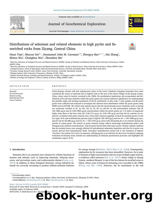 Distributions of selenium and related elements in high pyrite and Se-enriched rocks from Ziyang, Central China by unknow