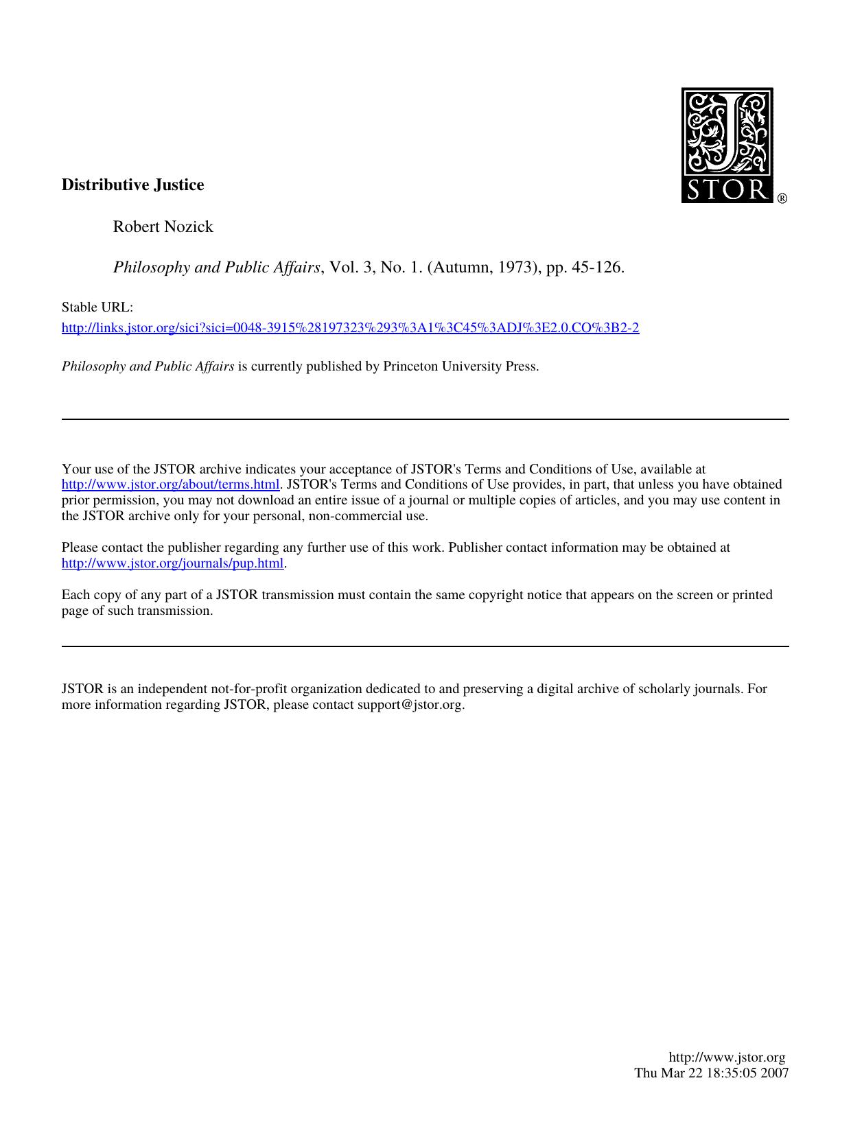 Distributive Justice by Unknown