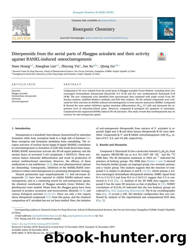 Diterpenoids from the aerial parts of Flueggea acicularis and their activity against RANKL-induced osteoclastogenesis by Dane Huang & Xiangkun Luo & Zhiyong Yin & Jun Xu & Qiong Gu