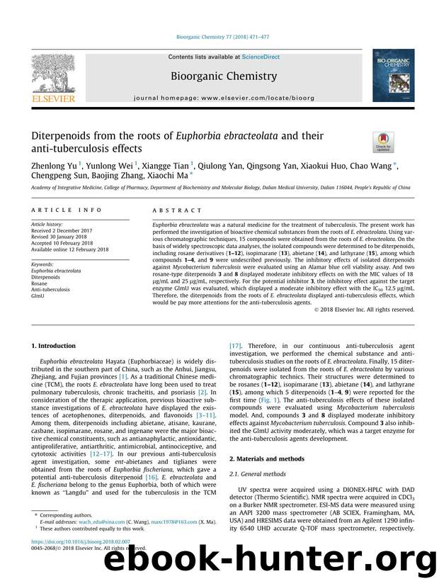 Diterpenoids from the roots of Euphorbia ebracteolata and their anti-tuberculosis effects by Zhenlong Yu