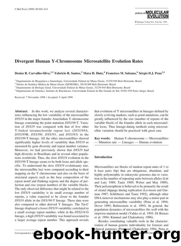 Divergent Human Y-Chromosome Microsatellite Evolution Rates by Carvalho-Silva D. et al