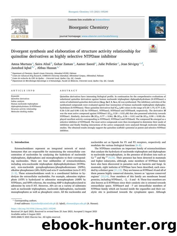 Divergent synthesis and elaboration of structure activity relationship for quinoline derivatives as highly selective NTPDase inhibitor by unknow