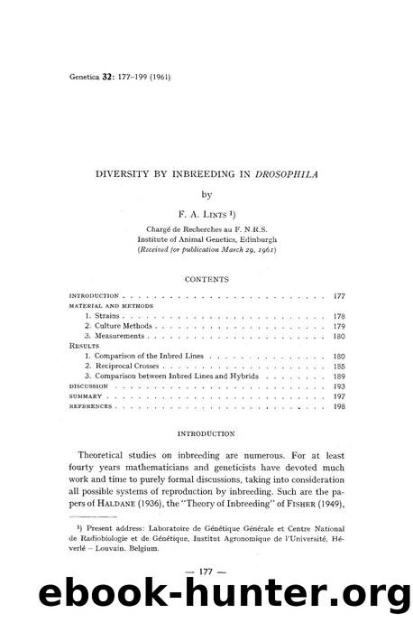 Diversity by inbreeding in <Emphasis Type="Italic">Drosophila <Emphasis> by Unknown